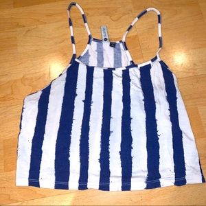 ♻️Blue white striped crop top / tank top